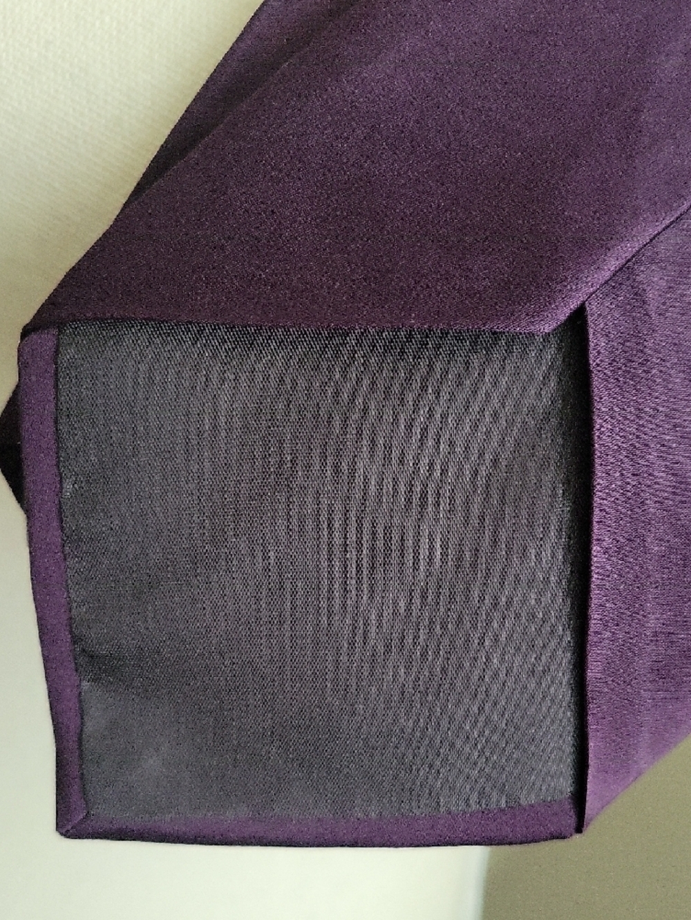 Stafford Executive Silk Deep Plum Eggplant Tie With Subtle Sheen - Picture 5 of 5